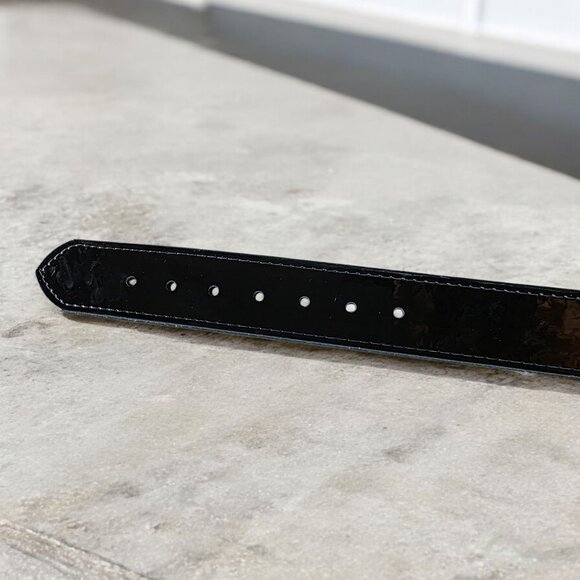 NWOT BOSTON 6505 (44) Unisex Black/Purple Leather Garrison Belt - Picture 8 of 10